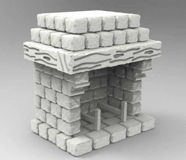 Fireplace 3D 打印模型 .c4d .max .obj .3ds .fbx .stl .blend 