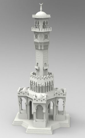 Clock Tower 3D Принт Модель .c4d .max .obj .3ds .fbx .stl .blend 