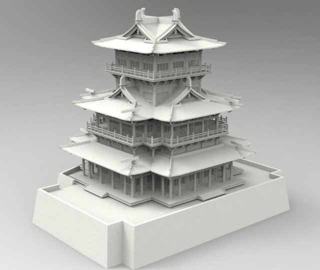 Japanese building Modèles 3D en vedette .c4d .max .obj .3ds .fbx .stl .blend 