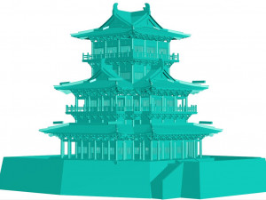 Japanese building Modèles 3D en vedette
