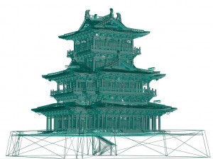 Japanese building Modèles 3D en vedette