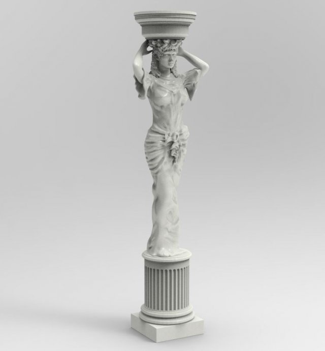 Caryatid statue 3D प्रिंट मॉडल .c4d .max .obj .3ds .fbx .stl .blend 