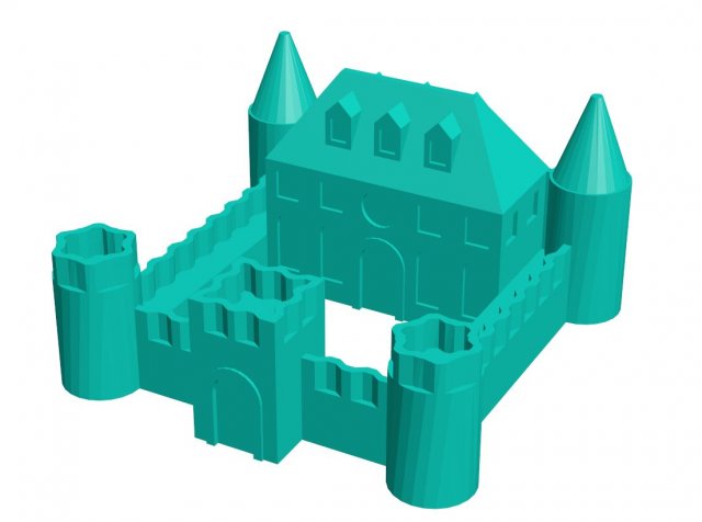 Castle 5 3D Print Model .c4d .max .obj .3ds .fbx .stl .blend 