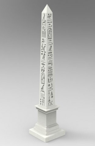 Luxor Obelisk - hieroglyphs 3D Принт Модель .c4d .max .obj .3ds .fbx .stl .blend 