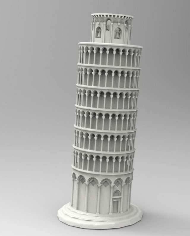Pisa tower 3D Model .c4d .max .obj .3ds .fbx .stl .blend 