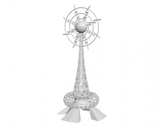 Radio tower 3D Model .c4d .max .obj .3ds .fbx .stl .blend 