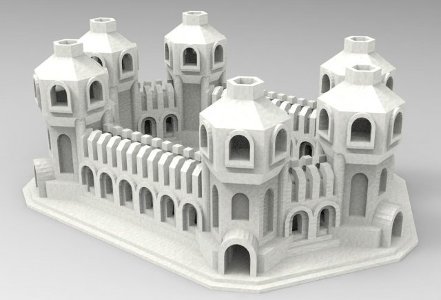 Tower Castle 3D Modell .c4d .max .obj .3ds .fbx .stl .blend