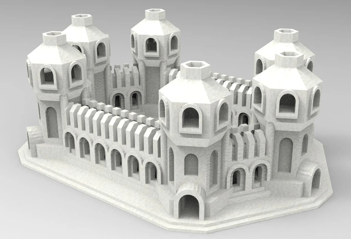Tower Castle 3D Model .c4d .max .obj .3ds .fbx .stl .blend