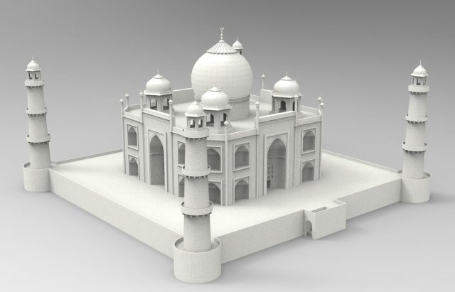 Taj Mahal 3D Модель .c4d .max .obj .3ds .fbx .stl .blend 