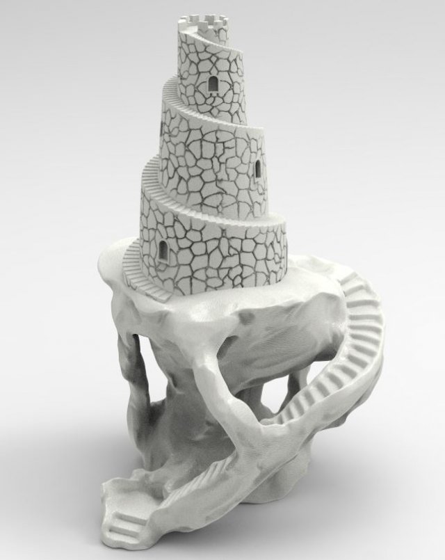 Tower-twisted 3D Model .c4d .max .obj .3ds .fbx .stl .blend