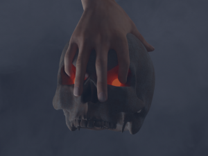 Mysterious glowing skull Modèle 3D