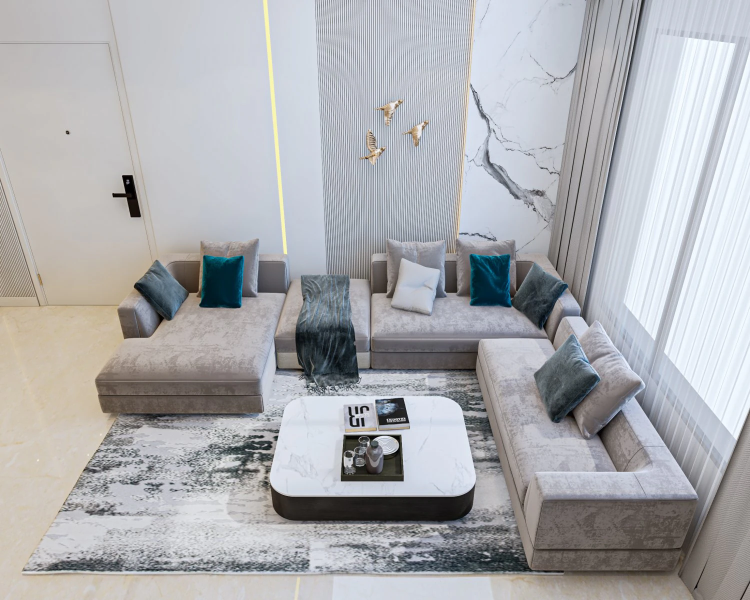 Cozinha viva em espa&ccedil;o aberto Modelo 3D .c4d .max .obj .3ds .fbx .stl .blend 