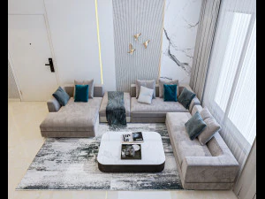 오픈 스페이스 리빙 키친 3D 모델