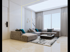 Open Space living kichen 3D मॉडल