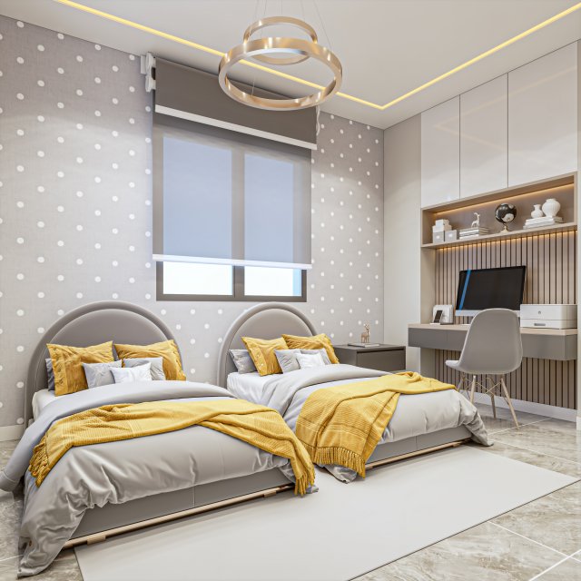 Boys Bedroom 3D Модель .c4d .max .obj .3ds .fbx .stl .blend 