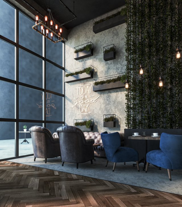 Coffee-Shop Modelo 3D .c4d .max .obj .3ds .fbx .stl .blend 