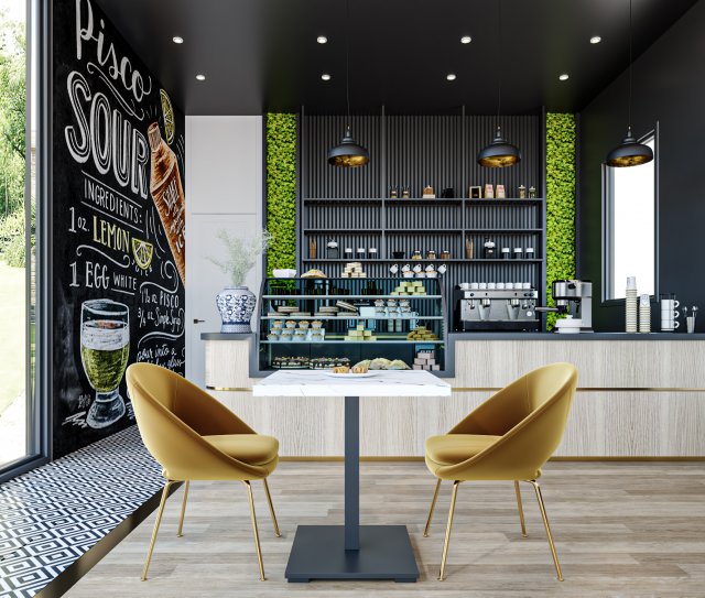 Coffee Shop Modello 3D .c4d .max .obj .3ds .fbx .stl .blend 