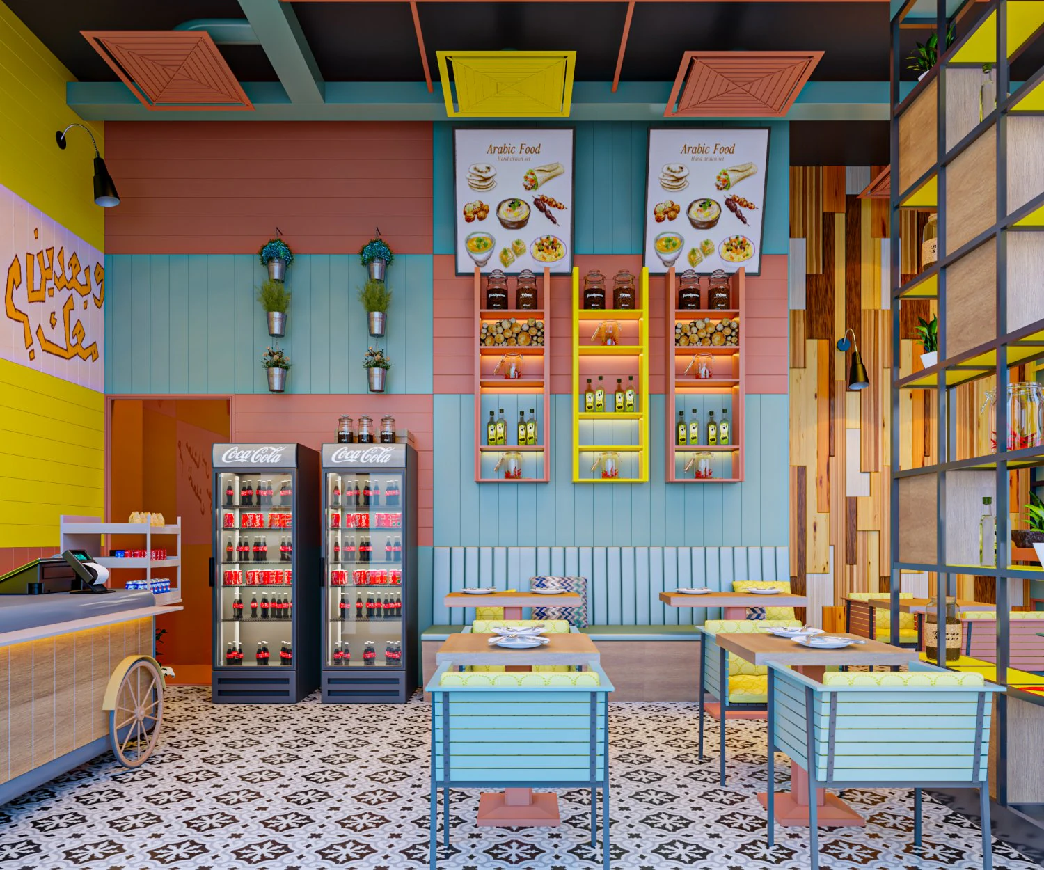 Coffee-Restaurant 3D Model .c4d .max .obj .3ds .fbx .stl .blend 