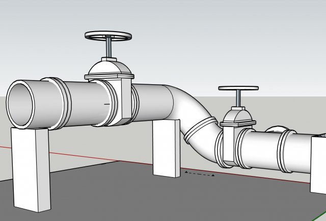 12 inch pipeline 3D Model .c4d .max .obj .3ds .fbx .stl .blend 