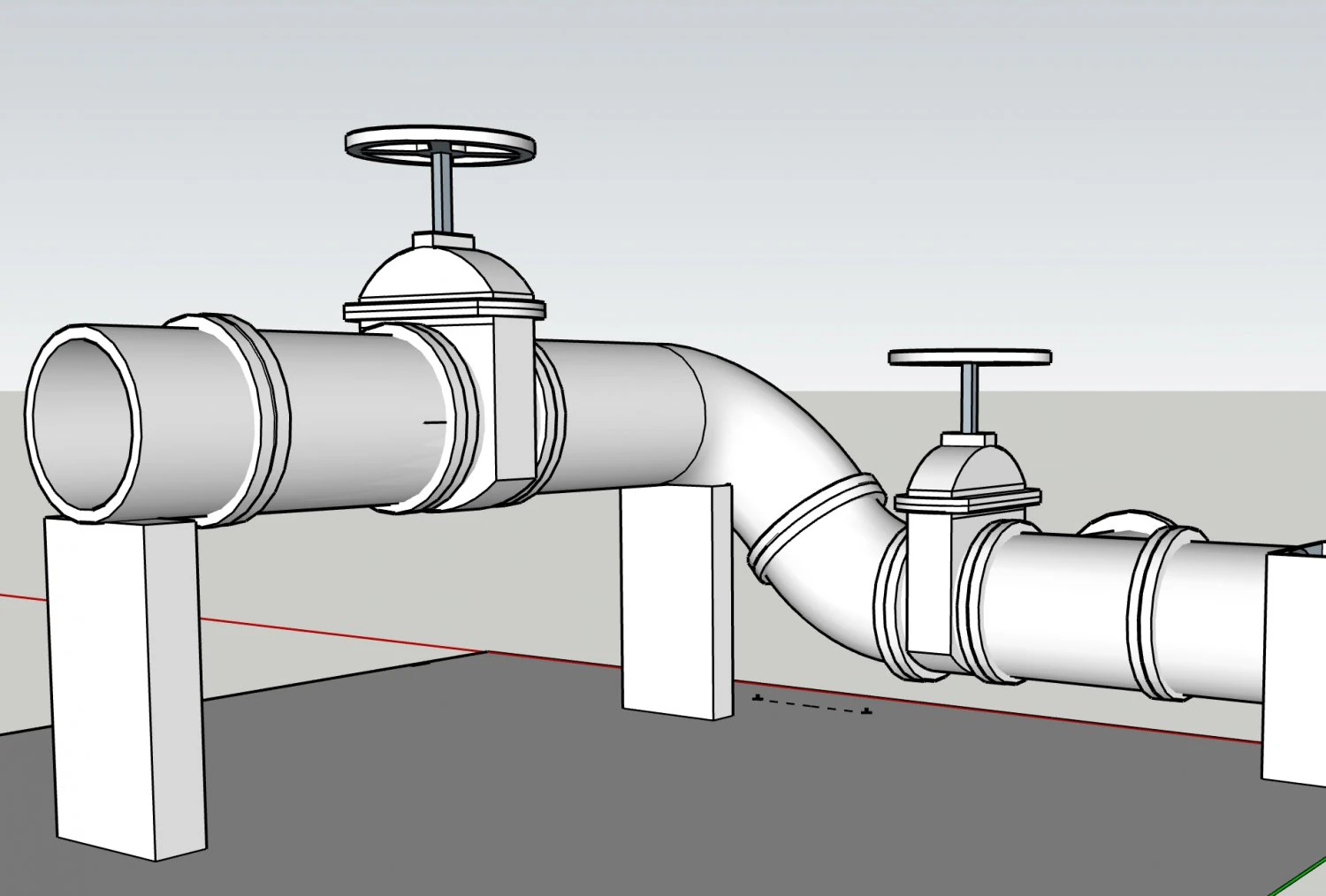 12 inch pipeline 3D Model .c4d .max .obj .3ds .fbx .stl .blend