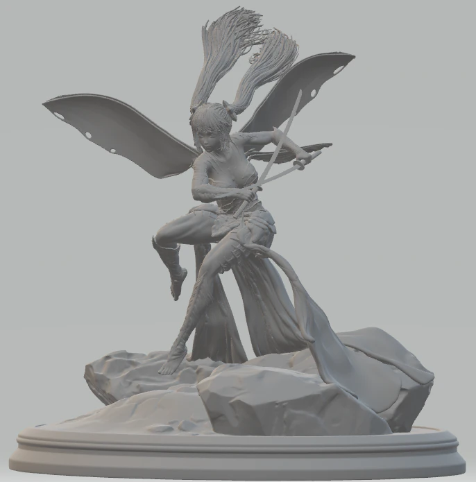 Fairy Swordswoman 3D Print Model .c4d .max .obj .3ds .fbx .stl .blend