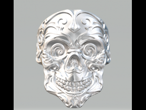 Skull Ring Modelo de impresión 3D