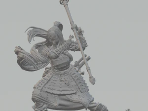 Samurai menina-samurai feminina Modelo de Impressão 3D