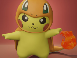 Pokemon Pikachu Cosplay Bundle Kanto Starters 3D प्रिंट मॉडल