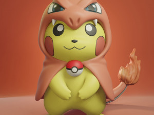 Pokemon Pikachu Cosplay Bundle Kanto Starters 3D प्रिंट मॉडल