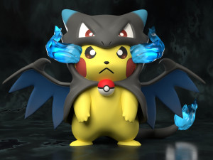 Pokemon Pikachu Cosplay Bundle Kanto Starters 3D प्रिंट मॉडल