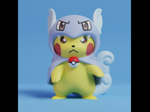 Pokemon Pikachu Cosplay Bundle Kanto Starters 3D प्रिंट मॉडल
