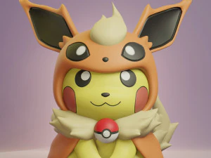 Pokemon Pikachu Cosplay Bundle Eeveelutions 3D Print Model