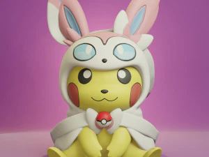Pokemon Pikachu Cosplay Bundle Eeveelutions 3D Print Model