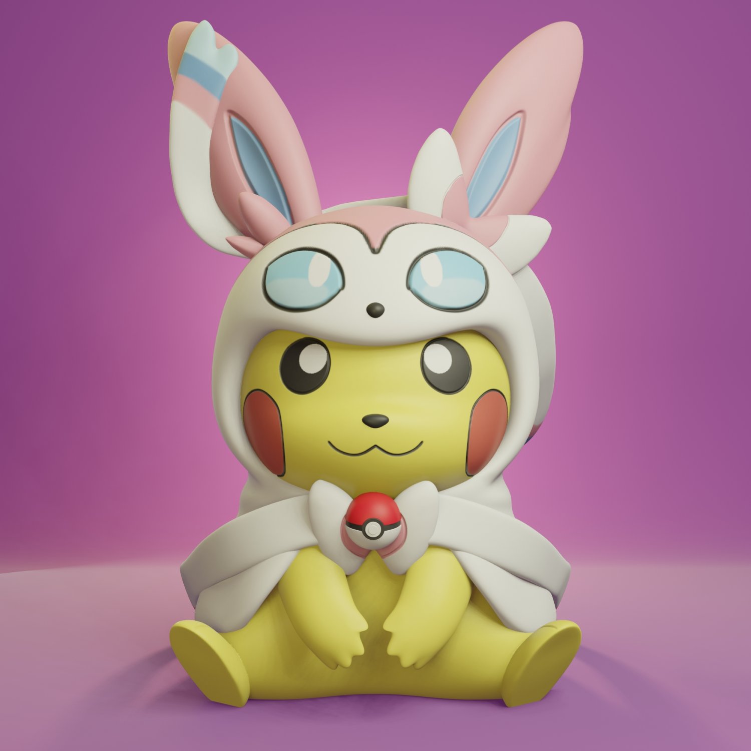 STL file SYLVEON KAWAII - pokemon figurine 🐉・3D printing idea to