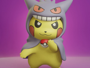 Pokemon Pikachu Cosplay Halloween Bundle Phantom Type 3D Baskı Modeli