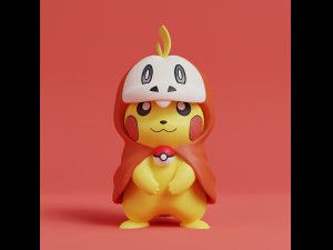 Pokemon Pikachu Cosplay Halloween Bundle Phantom Type 3D Baskı Modeli