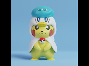 Pokemon Pikachu Cosplay Halloween Bundle Phantom Type 3D Baskı Modeli