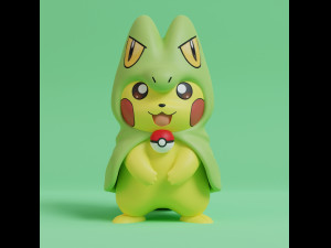 Pokemon Pikachu Cosplay Bundle Hoenn Starters 3D Print Model