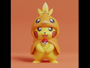 Pokemon Pikachu Cosplay Bundle Hoenn Starters Model Cetak 3D