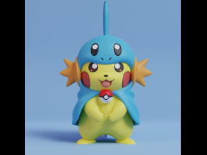Pokemon Pikachu Cosplay Bundle Hoenn Starters Model Cetak 3D