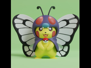 Pokemon Pikachu Cosplay Bundle Grass and Bug Type 3D Print Model
