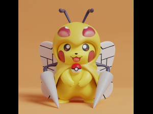 Pokemon Pikachu Cosplay Bundle Grass and Bug Type 3D Baskı Modeli