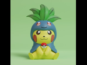 Pokemon Pikachu Cosplay Bundle Grass and Bug Type 3D Baskı Modeli