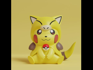 Pokemon Pikachu Cosplay Bundle 1st Generation 3D Print Model