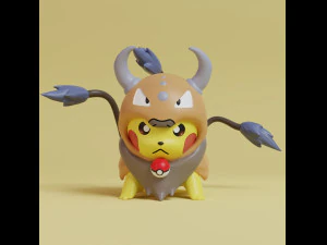 Pokemon Pikachu Cosplay Bundle 1st Generation 3D Print Model