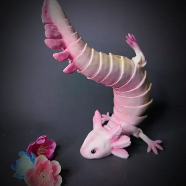 Articulated Axolotl 3D प्रिंट मॉडल .c4d .max .obj .3ds .fbx .stl .blend