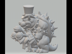 Bowser Mario Bros Model Cetak 3D