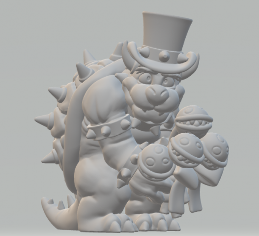 Bowser Mario Bros Model Cetak 3D .c4d .max .obj .3ds .fbx .stl .blend 