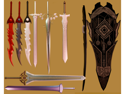 Stylized Weapon Pack 3D Model