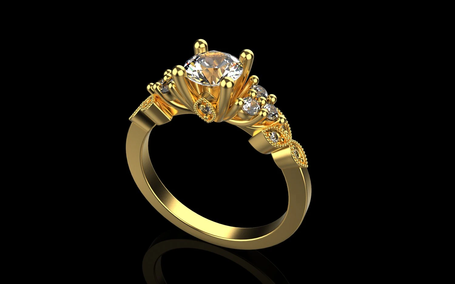 Engagement Ring 4 4 3D Print Model .c4d .max .obj .3ds .fbx .stl .blend 